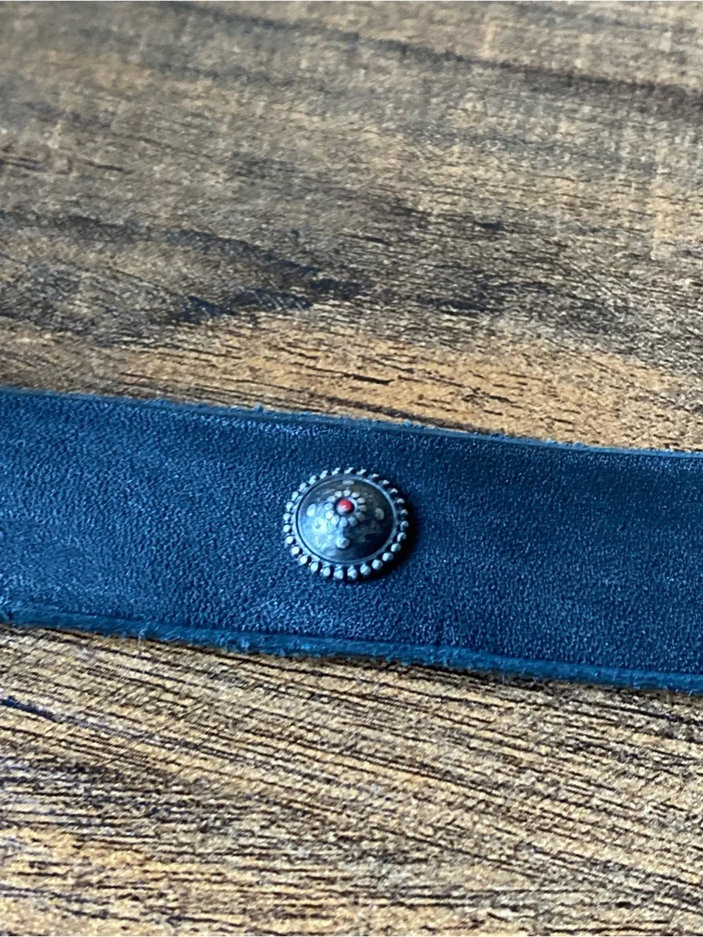 Vintage Leather Studded Belt, 32”